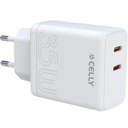 celly travel charger 2 usb c 35 w 1
