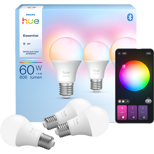 Philips Hue Essential White and Color Ambiance E27 3 kpl 01