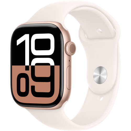 Apple Watch Series 10 GPS 46mm Rose Gold Aluminium Case with Light Blush Sport Band 1