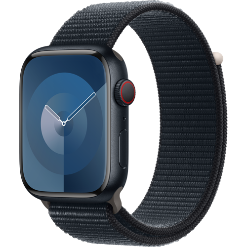 Apple_Watch_Series_9_Cellular_45mm_Midnight_Aluminum_Midnight_Sport_Loop_34FR_Screen__USEN