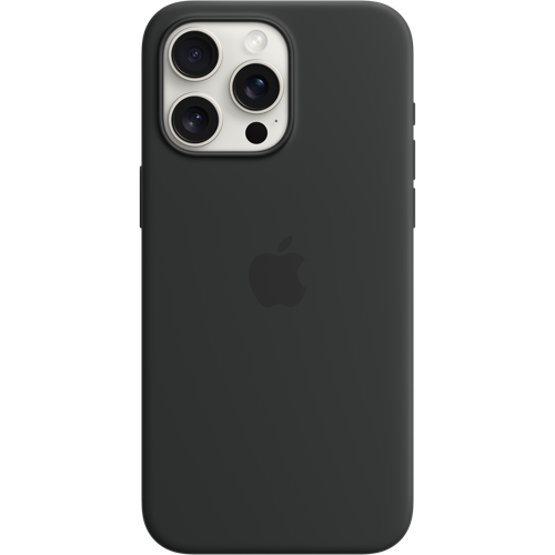 iphone 15 pro max silicone case with magsafe black