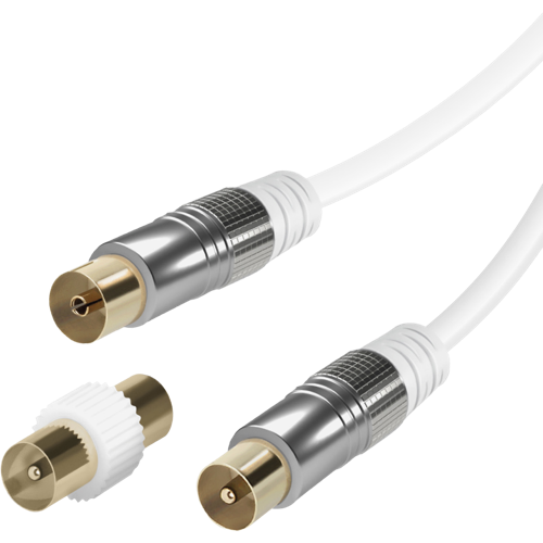 Vivanco Antenna Coaxial cable M-F 2m 110dB white