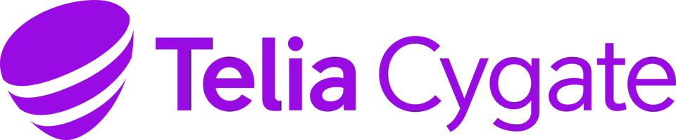 Telia Cygate horisontell lila logga