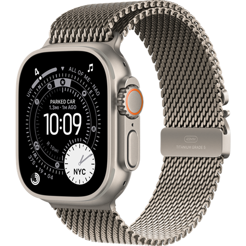 Apple Watch Ultra 3 49mm Natural Titanium Case with Natural Titanium Milanese Loop 1