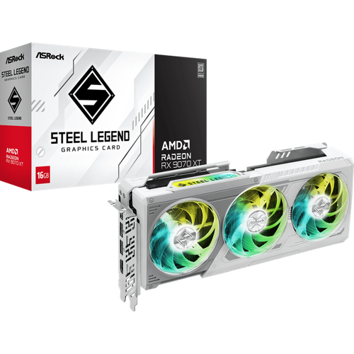 ASRock Radeon RX 9070 XT Steel Legend 16GB 1