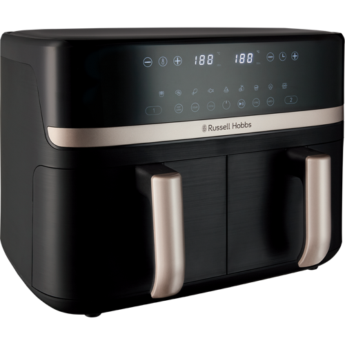 Russell Hobbs Satisfry Air 9L Dual Basket Air Fryer Black and Champagne 01