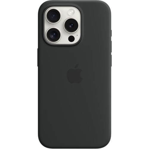 iphone 15 pro silicone case with magsafe black 1