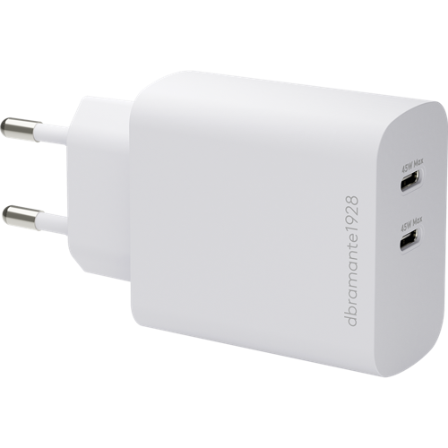 Dbramante re-charge Pro - EU Wall Charger 2 x USB-C 45W White 1