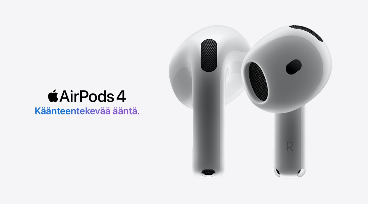 Airpods 4. Tuttu muoto. Mieletön mukavuus.