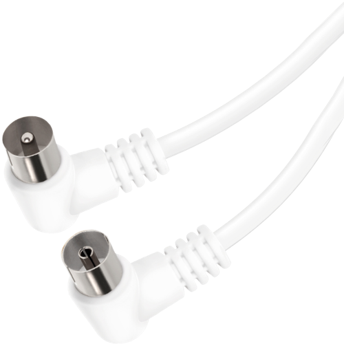 Vivanco Coaxial cable M-F 1.5m 90dB angled white