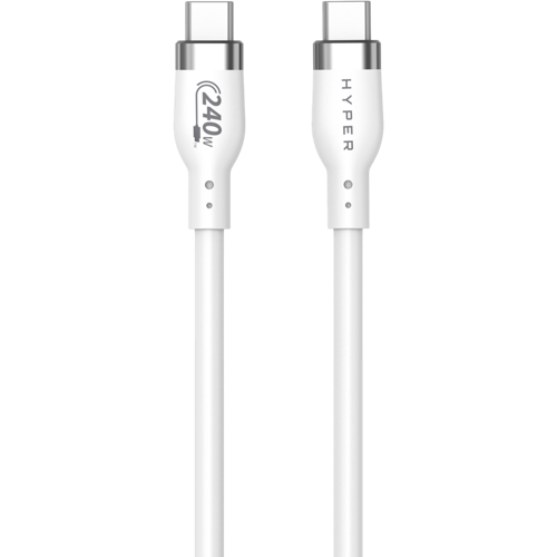 Hyper®️ 2M Silicone 240W USB-C Charging Cable - White 1