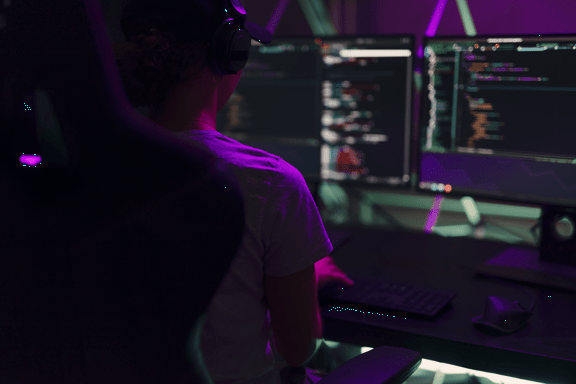 Hackare framför datorskärm