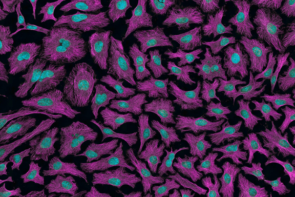 Cancerceller sedda genom mikrosokop